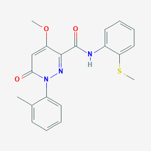 molecular formula C20H19N3O3S B11277556 4-Methoxy-1-(2-methylphenyl)-N-[2-(methylsulfanyl)phenyl]-6-oxo-1,6-dihydropyridazine-3-carboxamide 