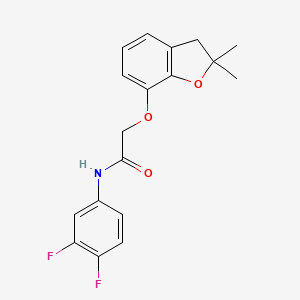 N-(3,4-difluorophenyl)-2-((2,2-dimethyl-2,3-dihydrobenzofuran-7-yl)oxy)acetamide