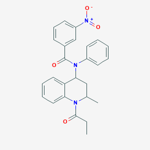 N-(2-methyl-1-propanoyl-1,2,3,4-tetrahydroquinolin-4-yl)-3-nitro-N-phenylbenzamide