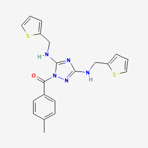 {3,5-bis[(thiophen-2-ylmethyl)amino]-1H-1,2,4-triazol-1-yl}(4-methylphenyl)methanone