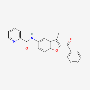 molecular formula C22H16N2O3 B11277615 N-(2-benzoyl-3-methyl-1-benzofuran-5-yl)pyridine-2-carboxamide 