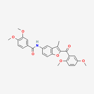 N-[2-(2,5-dimethoxybenzoyl)-3-methyl-1-benzofuran-5-yl]-3,4-dimethoxybenzamide