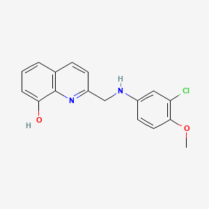 molecular formula C17H15ClN2O2 B11277633 2-{[(3-Chloro-4-methoxyphenyl)amino]methyl}quinolin-8-ol 