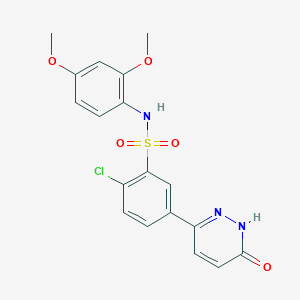 molecular formula C18H16ClN3O5S B11277647 2-chloro-N-(2,4-dimethoxyphenyl)-5-(6-oxo-1,6-dihydropyridazin-3-yl)benzenesulfonamide 