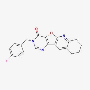 14-[(4-fluorophenyl)methyl]-17-oxa-2,12,14-triazatetracyclo[8.7.0.03,8.011,16]heptadeca-1(10),2,8,11(16),12-pentaen-15-one