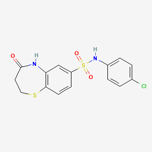 N-(4-chlorophenyl)-4-oxo-2,3,4,5-tetrahydro-1,5-benzothiazepine-7-sulfonamide