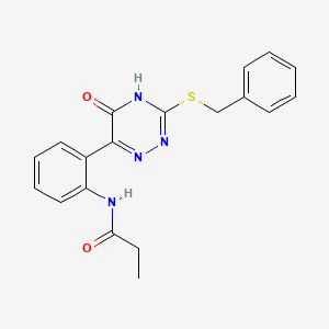 N-{2-[3-(benzylsulfanyl)-5-hydroxy-1,2,4-triazin-6-yl]phenyl}propanamide