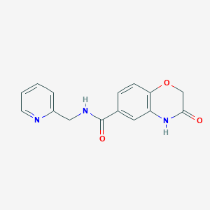 molecular formula C15H13N3O3 B11277685 3-hydroxy-N-(pyridin-2-ylmethyl)-2H-1,4-benzoxazine-6-carboxamide 