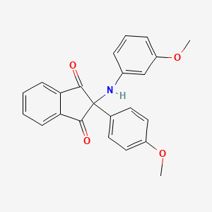 molecular formula C23H19NO4 B11277691 2-(4-methoxyphenyl)-2-[(3-methoxyphenyl)amino]-1H-indene-1,3(2H)-dione 