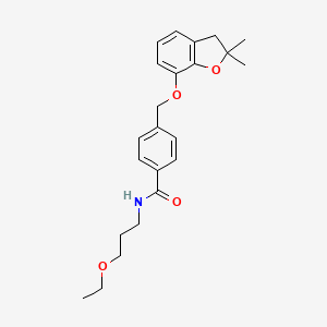 4-(((2,2-dimethyl-2,3-dihydrobenzofuran-7-yl)oxy)methyl)-N-(3-ethoxypropyl)benzamide