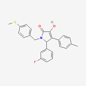 molecular formula C25H22FNO2S B11277715 5-(3-fluorophenyl)-3-hydroxy-4-(4-methylphenyl)-1-[4-(methylsulfanyl)benzyl]-1,5-dihydro-2H-pyrrol-2-one 