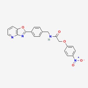 molecular formula C21H16N4O5 B11277724 2-(4-nitrophenoxy)-N-(4-[1,3]oxazolo[4,5-b]pyridin-2-ylbenzyl)acetamide 