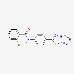 molecular formula C16H10BrN5OS B11277746 2-bromo-N-[4-([1,2,4]triazolo[3,4-b][1,3,4]thiadiazol-6-yl)phenyl]benzamide 