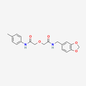 molecular formula C19H20N2O5 B11277757 2-{2-[(1,3-benzodioxol-5-ylmethyl)amino]-2-oxoethoxy}-N-(4-methylphenyl)acetamide 