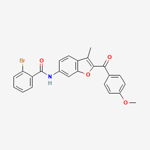 molecular formula C24H18BrNO4 B11277797 2-bromo-N-[2-(4-methoxybenzoyl)-3-methyl-1-benzofuran-6-yl]benzamide 