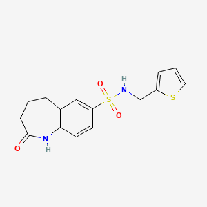 2-oxo-N-(thiophen-2-ylmethyl)-2,3,4,5-tetrahydro-1H-1-benzazepine-7-sulfonamide