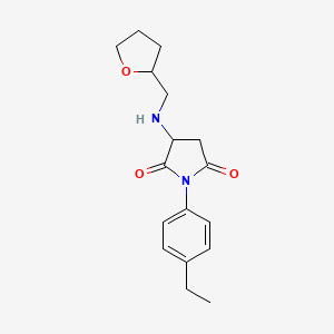 1-(4-Ethylphenyl)-3-[(tetrahydrofuran-2-ylmethyl)amino]pyrrolidine-2,5-dione