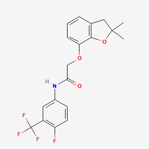 molecular formula C19H17F4NO3 B11277841 2-[(2,2-dimethyl-2,3-dihydro-1-benzofuran-7-yl)oxy]-N-[4-fluoro-3-(trifluoromethyl)phenyl]acetamide 