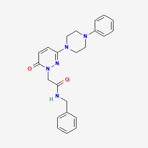 molecular formula C23H25N5O2 B11277851 N-benzyl-2-[6-oxo-3-(4-phenylpiperazin-1-yl)pyridazin-1(6H)-yl]acetamide 