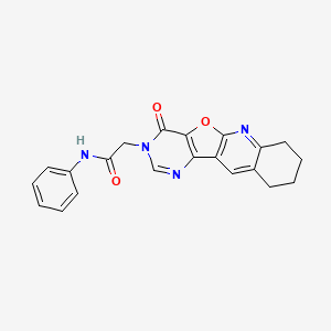 2-(15-oxo-17-oxa-2,12,14-triazatetracyclo[8.7.0.03,8.011,16]heptadeca-1(10),2,8,11(16),12-pentaen-14-yl)-N-phenylacetamide