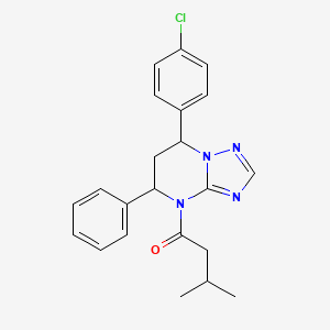 1-[7-(4-chlorophenyl)-5-phenyl-6,7-dihydro[1,2,4]triazolo[1,5-a]pyrimidin-4(5H)-yl]-3-methylbutan-1-one