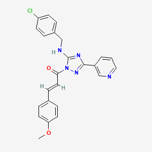 (2E)-1-{5-[(4-chlorobenzyl)amino]-3-(pyridin-3-yl)-1H-1,2,4-triazol-1-yl}-3-(4-methoxyphenyl)prop-2-en-1-one