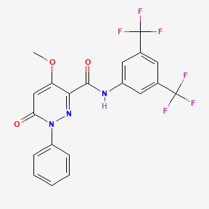 molecular formula C20H13F6N3O3 B11277902 N-[3,5-bis(trifluoromethyl)phenyl]-4-methoxy-6-oxo-1-phenyl-1,6-dihydropyridazine-3-carboxamide 