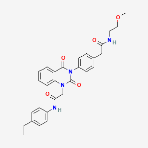 2-[4-(1-{[(4-ethylphenyl)carbamoyl]methyl}-2,4-dioxo-1,2,3,4-tetrahydroquinazolin-3-yl)phenyl]-N-(2-methoxyethyl)acetamide