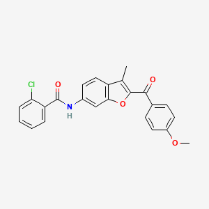 molecular formula C24H18ClNO4 B11277919 2-chloro-N-[2-(4-methoxybenzoyl)-3-methyl-1-benzofuran-6-yl]benzamide 