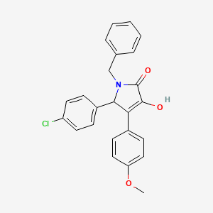 molecular formula C24H20ClNO3 B11277992 1-benzyl-5-(4-chlorophenyl)-3-hydroxy-4-(4-methoxyphenyl)-1,5-dihydro-2H-pyrrol-2-one 