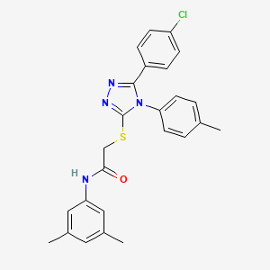 molecular formula C25H23ClN4OS B11278002 2-{[5-(4-chlorophenyl)-4-(4-methylphenyl)-4H-1,2,4-triazol-3-yl]sulfanyl}-N-(3,5-dimethylphenyl)acetamide CAS No. 476485-82-2