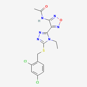 molecular formula C15H14Cl2N6O2S B11278034 N-(4-{5-[(2,4-dichlorobenzyl)sulfanyl]-4-ethyl-4H-1,2,4-triazol-3-yl}-1,2,5-oxadiazol-3-yl)acetamide 