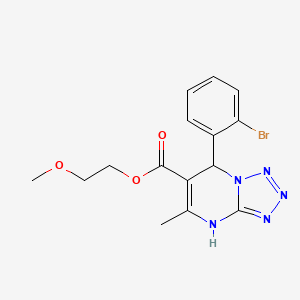 molecular formula C15H16BrN5O3 B11278039 2-Methoxyethyl 7-(2-bromophenyl)-5-methyl-4,7-dihydrotetrazolo[1,5-a]pyrimidine-6-carboxylate 