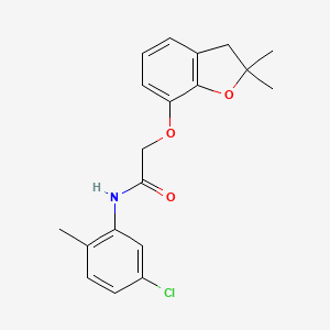 molecular formula C19H20ClNO3 B11278041 N-(5-chloro-2-methylphenyl)-2-((2,2-dimethyl-2,3-dihydrobenzofuran-7-yl)oxy)acetamide 