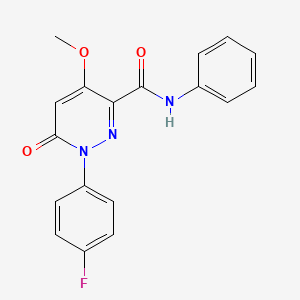 molecular formula C18H14FN3O3 B11278044 1-(4-fluorophenyl)-4-methoxy-6-oxo-N-phenyl-1,6-dihydropyridazine-3-carboxamide 