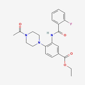 Ethyl 4-(4-acetylpiperazin-1-yl)-3-{[(2-fluorophenyl)carbonyl]amino}benzoate