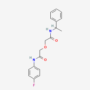 molecular formula C18H19FN2O3 B11278071 2-{2-[(4-fluorophenyl)amino]-2-oxoethoxy}-N-(1-phenylethyl)acetamide 