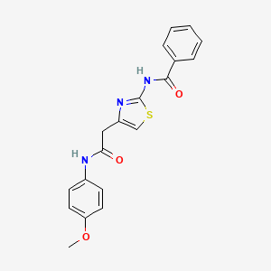 molecular formula C19H17N3O3S B11278079 N-(4-(2-((4-methoxyphenyl)amino)-2-oxoethyl)thiazol-2-yl)benzamide 