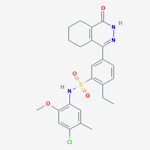 molecular formula C24H26ClN3O4S B11278082 N-(4-chloro-2-methoxy-5-methylphenyl)-2-ethyl-5-(4-oxo-3,4,5,6,7,8-hexahydrophthalazin-1-yl)benzenesulfonamide 