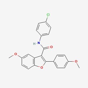 molecular formula C23H18ClNO4 B11278093 N-(4-chlorophenyl)-5-methoxy-2-(4-methoxyphenyl)-1-benzofuran-3-carboxamide 