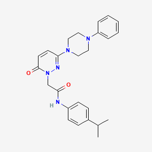 molecular formula C25H29N5O2 B11278114 2-[6-oxo-3-(4-phenylpiperazin-1-yl)pyridazin-1(6H)-yl]-N-[4-(propan-2-yl)phenyl]acetamide 