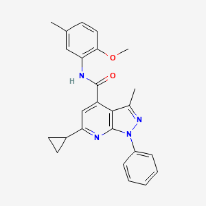 6-cyclopropyl-N-(2-methoxy-5-methylphenyl)-3-methyl-1-phenyl-1H-pyrazolo[3,4-b]pyridine-4-carboxamide