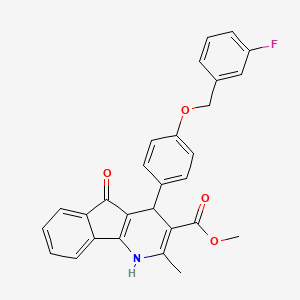 methyl 4-{4-[(3-fluorobenzyl)oxy]phenyl}-2-methyl-5-oxo-4,5-dihydro-1H-indeno[1,2-b]pyridine-3-carboxylate