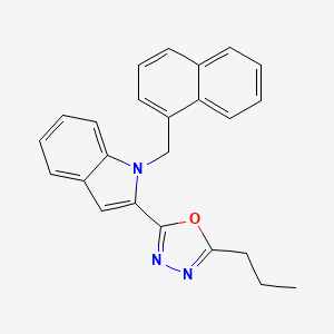 2-(1-(naphthalen-1-ylmethyl)-1H-indol-2-yl)-5-propyl-1,3,4-oxadiazole