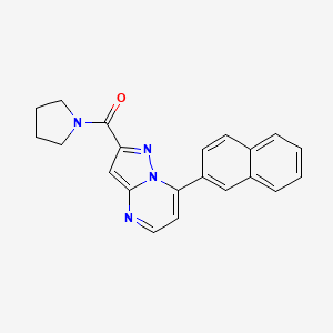 [7-(Naphthalen-2-yl)pyrazolo[1,5-a]pyrimidin-2-yl](pyrrolidin-1-yl)methanone