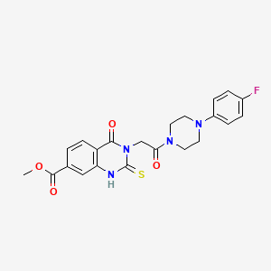 Methyl 3-(2-(4-(4-fluorophenyl)piperazin-1-yl)-2-oxoethyl)-4-oxo-2-thioxo-1,2,3,4-tetrahydroquinazoline-7-carboxylate