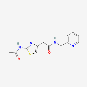 2-(2-acetamidothiazol-4-yl)-N-(pyridin-2-ylmethyl)acetamide