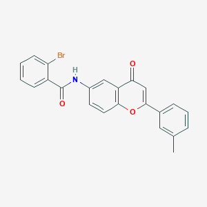 molecular formula C23H16BrNO3 B11278252 2-bromo-N-[2-(3-methylphenyl)-4-oxo-4H-chromen-6-yl]benzamide 