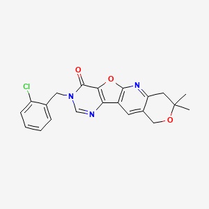 14-[(2-chlorophenyl)methyl]-5,5-dimethyl-6,17-dioxa-2,12,14-triazatetracyclo[8.7.0.03,8.011,16]heptadeca-1(10),2,8,11(16),12-pentaen-15-one