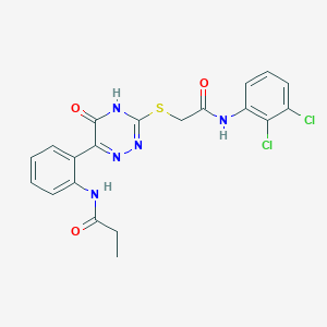 N-{2-[3-({[(2,3-Dichlorophenyl)carbamoyl]methyl}sulfanyl)-5-oxo-4,5-dihydro-1,2,4-triazin-6-YL]phenyl}propanamide